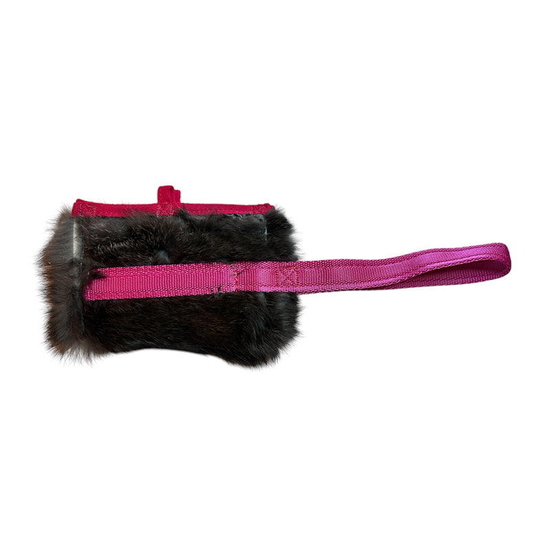 Rabbit Fur Treat Pouch with Handle