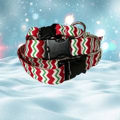 Peppermint Chevron Dog Collar